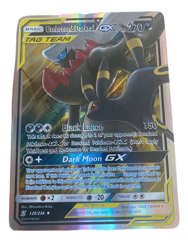 Juego Carta De Pokemon Alternativa Tcg Umbreon & Darkrai