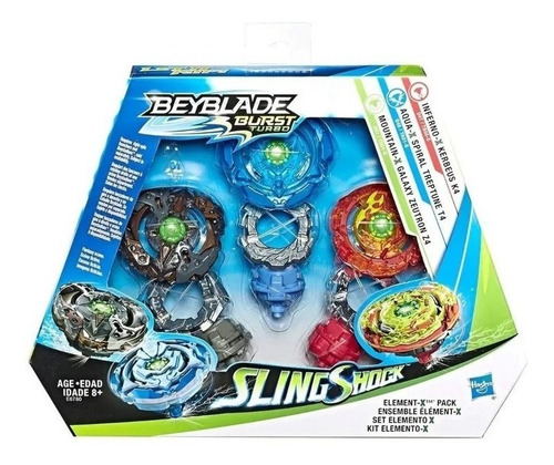 Imagem 1 de 3 de Beyblade Burst Turbo Sling Shock Kit Elemento X Hasbro E6780
