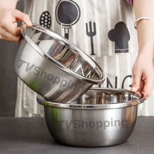 Juego De 3 Bowl Acero Inoxidable Tazones Hogar Nuevos