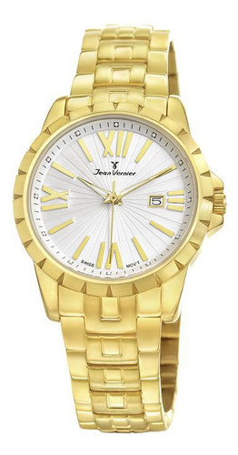 Relógio Pulso Jean Vernier Feminino Aço Dourado Jv01332