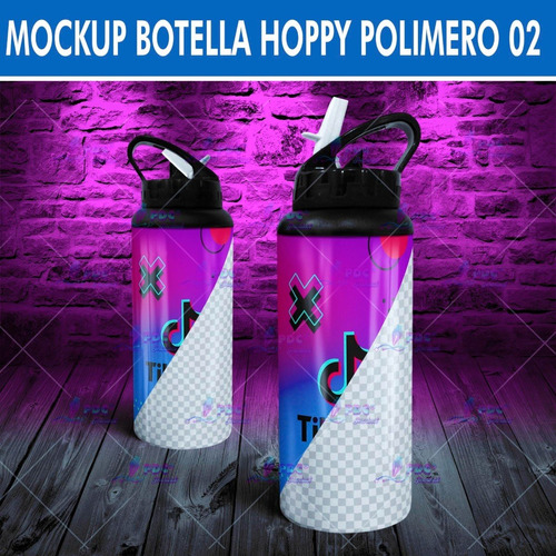 Mockup Botella Polímero Hoppy Para Sublimadores Versión 02