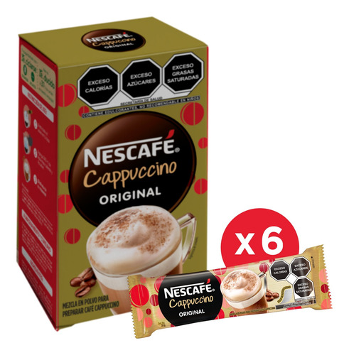 Café Soluble Nescafé Cappuccino 6 Sticks 20g C/u