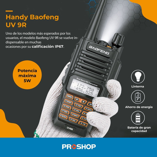 Imagen 2 de 10 de Handy Baofeng Uv 9r 8w Uhf Vhf Ip67 - Resiste Agua Modelo Nuevo