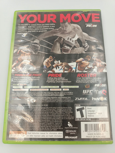 Ufc: Undisputed 3 | Xbox 360 (Reacondicionado)