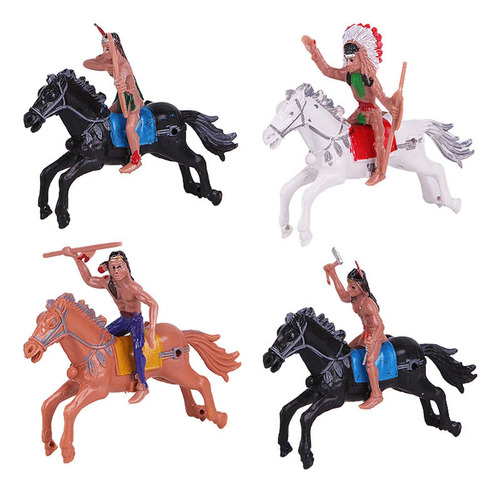 Paquete De 8 Figuras De Vaquero Del Con Caballo Para Niños