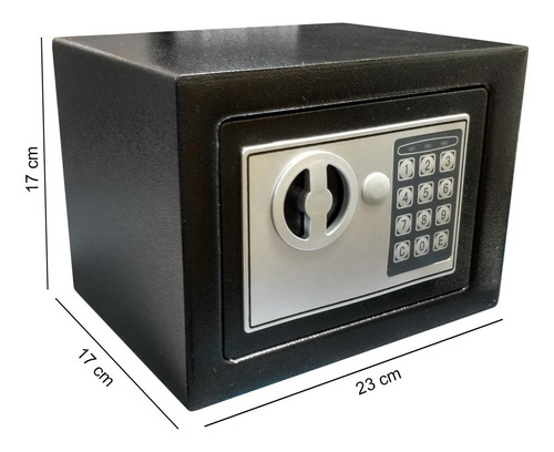 Imagen 2 de 8 de Caja Fuerte Digital 23x17x17 Cm Con Llave De Seguridad