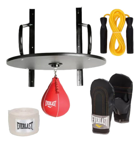 Everlast Oficial Soporte De Pera+pera +guantin+vendas+soga