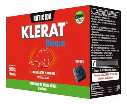 Veneno Ratones Klerat Bloque 500gr