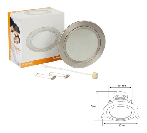 Imagen 3 de 8 de Luminaria Redonda Tecnolite Yd-140/s 50w Empotrable