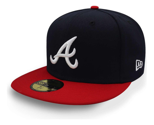 Gorra New Era 5950 Mlb Atlanta Braves Home Ac Azul/rojo