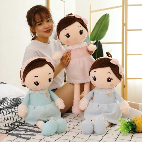 Vvmuñecas De Trapo Bonitas De 40cm, Muñeca De Trapo Exquisit Color Azul Claro