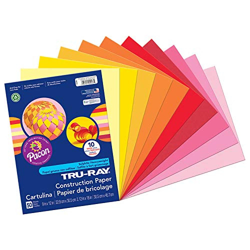 Tru-ray Papel De Construcción Pesado, Colores Cálidos Surt