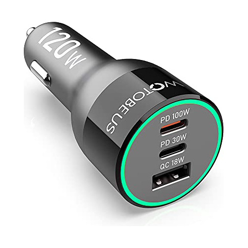 120w Usb C Coche Cargador Adaptador De Coche, F54z7