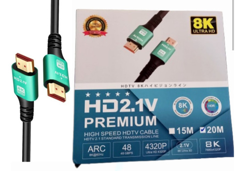 Cable Hdmi A Hdmi 8k Version 2.1 De 20mts