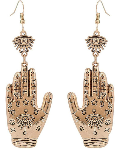 Fatima Aretes Colgantes Con Diseño Ojo Malvado Fatima Hamsa