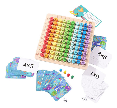 Juguete De Juego De Mesa De Multiplicación De Madera 3 En