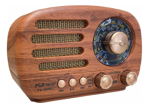 Radio Vintage Tipo Madera Recargable Am/fm/usb