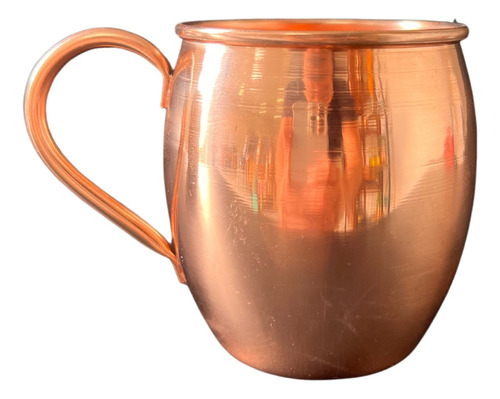 Caneca Moscow Mule 400 Ml Barril Lisa Alça Cobre - Com Borda