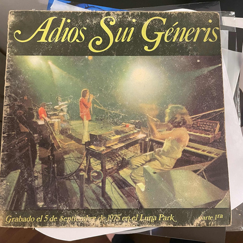 Adiós Sui Generis, Parte 1, Vinilo, Estado G. Charly Garcia