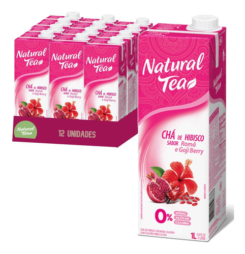 Chá Natural Tea Hibisco, Romã E Goji 1l - Delicioso
