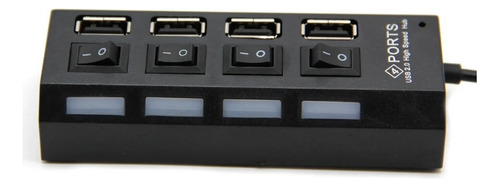 Hub 4 Puertos Usb Con Indicador De Luz Con Switch