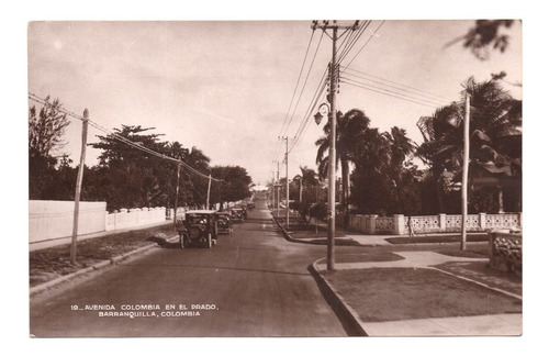 Postal Antigua De Barranquilla Avenida Colombia 1939
