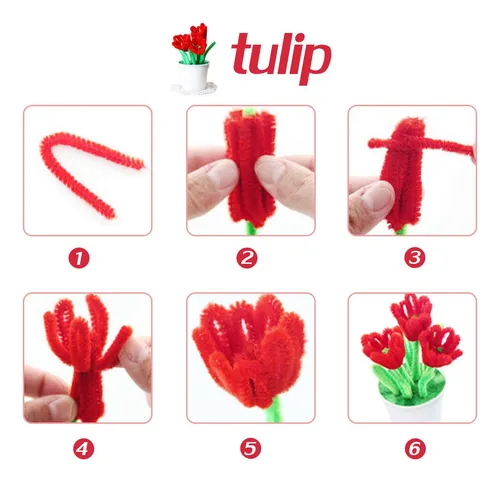 Juego De 100 Limpiapipas De Chenilla, De Color Sólido, Par.