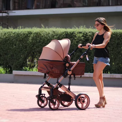 Coche Bebe Tres En Uno Con Huevito Asiento Moises Cuna Convertible