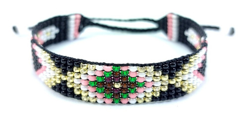 Pulsera En Hilo Con Mostacilla Rombo Multicolor Acp011334