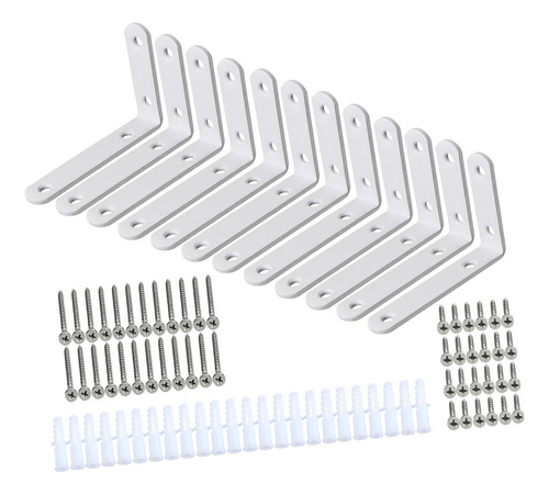 12 Uds. Soportes De Esquina Flotantes Para Estantes 100x64mm