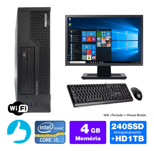 Imagem 1 de 5 de Cpu Barato Positivo Master Int I5 4g 4gb Ssd240+1tb Mon19w