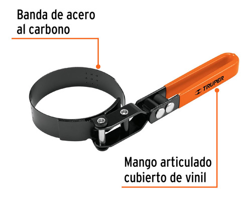 Truper Llave De Banda Metálica Para Filtro De Aceite