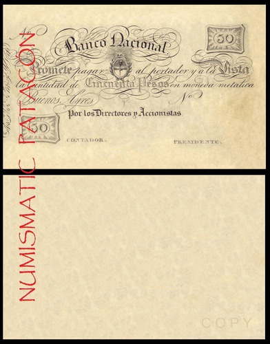 Billete 50 Pesos Banco Nacional 1826 - Copia 348