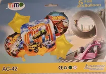 Comprar Set Globos 5 Hot Wheels Autos Pistas De Carreras