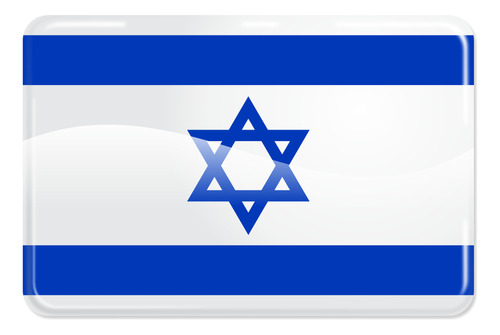 Adesivo Bandeira Israel 4x6cm Resinado Carro Capacete Moto