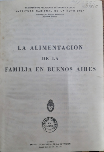 6966 La Alimentación De La Familia En Buenos Aires- Escudero