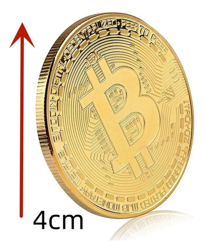 Moneda Bitcoin Chapada En Oro Blister De Colección Artesanal