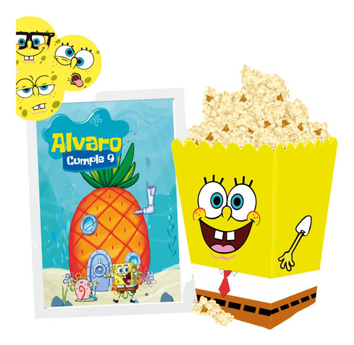 Kit Imprimible Editable Cumpleaños Bob Esponja , Candy Bar