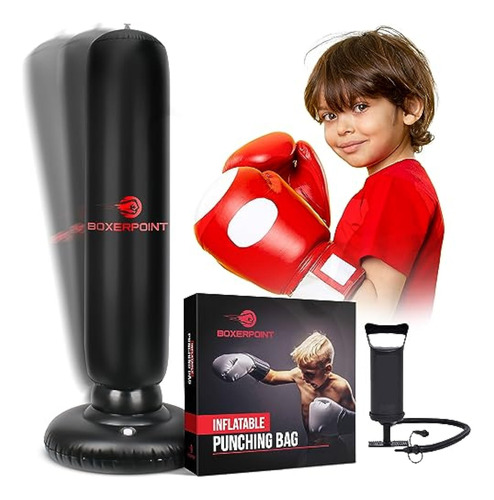 Boxerpoint Saco De Boxeo Inflable Para Niños De 3 A 8 Años