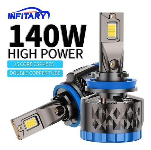 Ampolletas Led Infitary H4 Csp 4575 Canbus Doble Tubo Cobre
