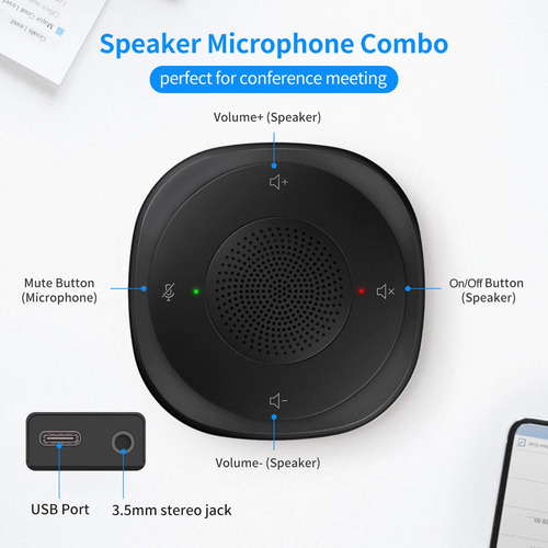 Micrófono Usb Omnidireccional 360º Para Conferencias