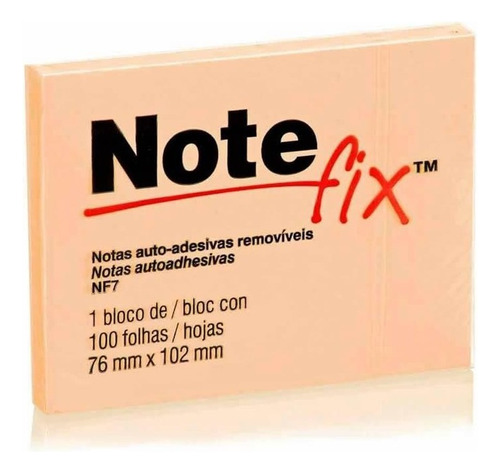 Notefix 76mm X 102mm 100 Fls. Laranja 3m 03903