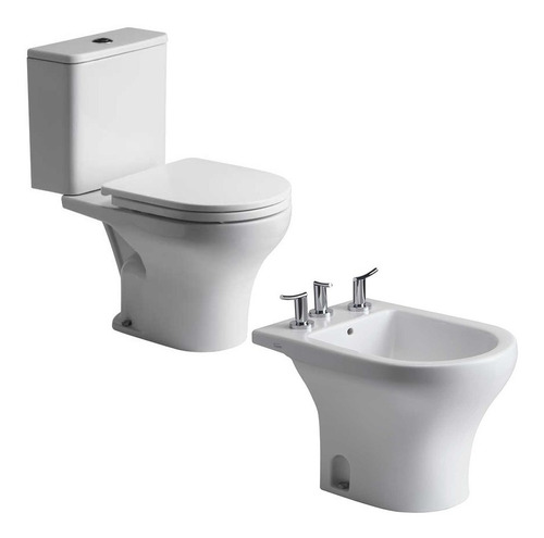 Veneto Ferrum Inodoro Largo + Mochila Dual + Bidet + Tapa Am