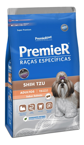 Alimento Premier Super Premium Raças Específicas Shih Tzu para cão adulto de raça pequena sabor salmão em sacola de 7.5kg