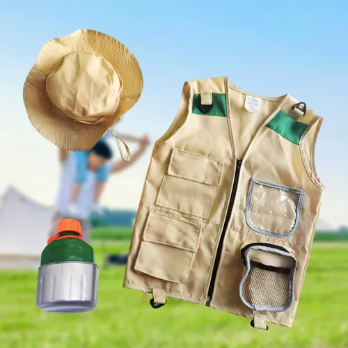 Disfraz de chaleco y sombrero de carga para niños, conjunto de