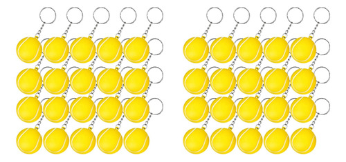 Paquete De 40 Llaveros Amarillos De Tenis Para Regalos De Fi