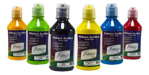 Pintura Acrílica Al Frió Franco Arte Colores Surtidos 250 Ml