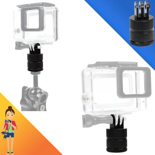 Suporte Adaptador 360 Rosca 1/4 Tripé Gopro Hero 12 13 Black Vibe Shoot Original