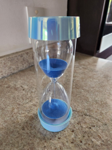 Reloj De Arena De 15 Minutos Azul 17cm De Alto