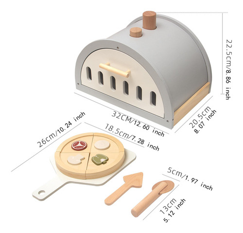 Juego De Juguetes De Madera Para Pizza, Desarrollo Creativo,